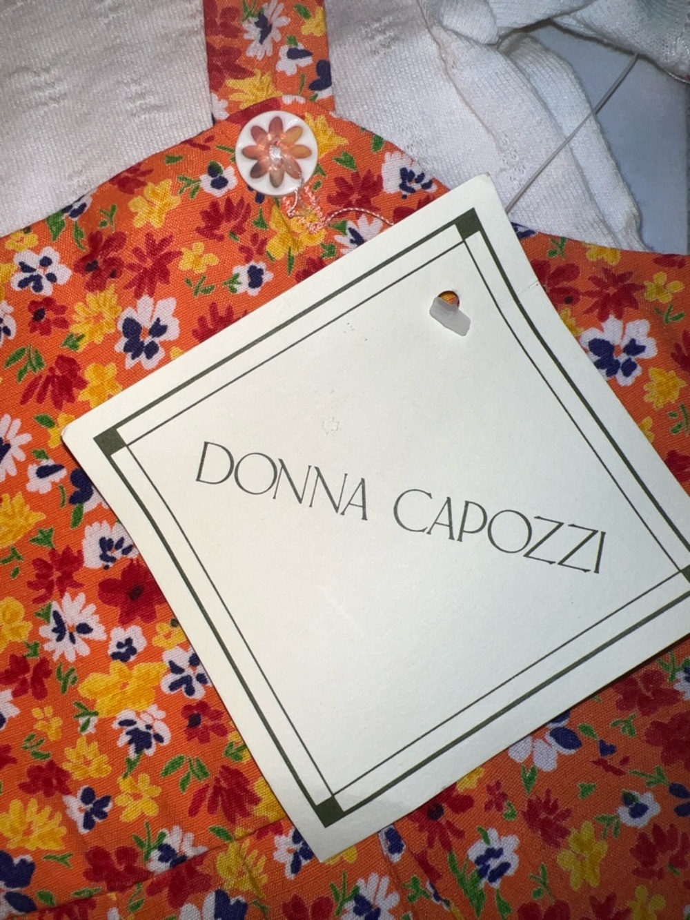 Donna Capozzi Bright Orange Floral Vintage Romper. 2T - Picture 3 of 11